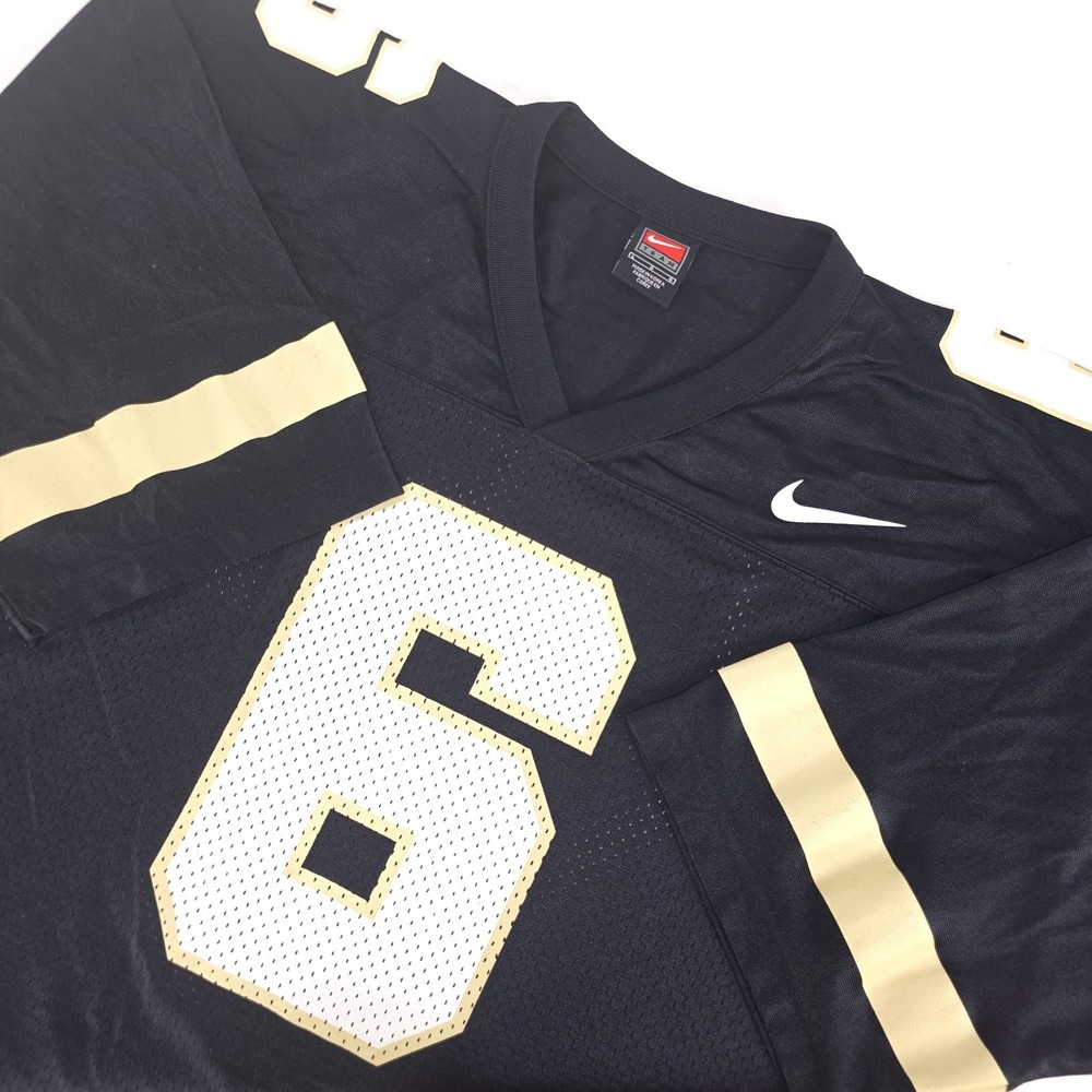 Nike Team Black Gold Football Jersey Men Large 6 NCAA Mesh Activewear Athleisure